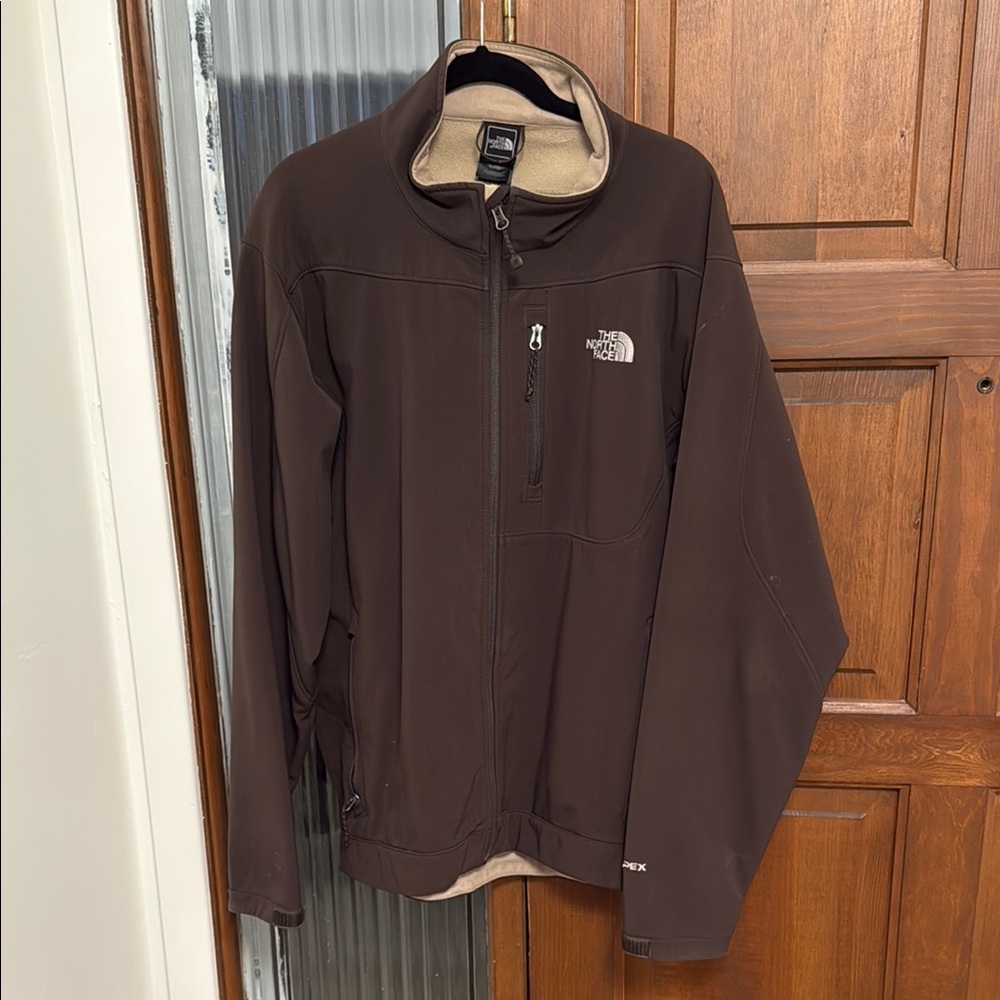 The North Face Brown Performance Jacket with Stand-Up Collar